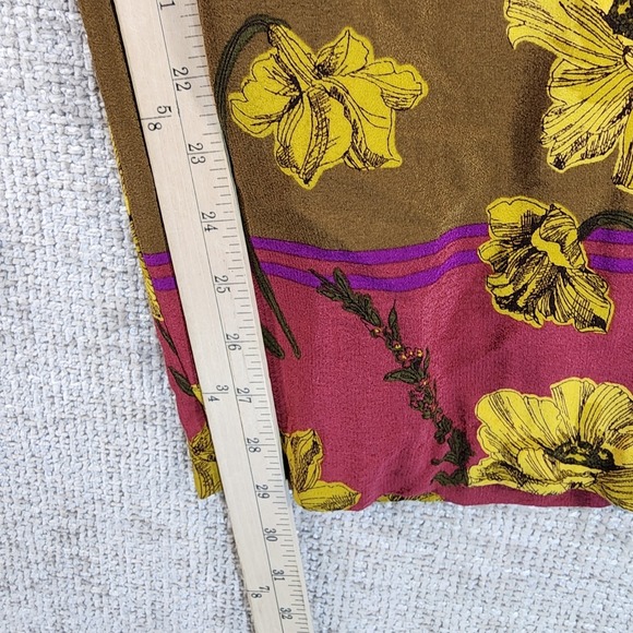 Anthropologie MAEVE Terrace Floral Wide Leg Pants Womens 2 Brown Gold Smocked - Picture 9 of 14